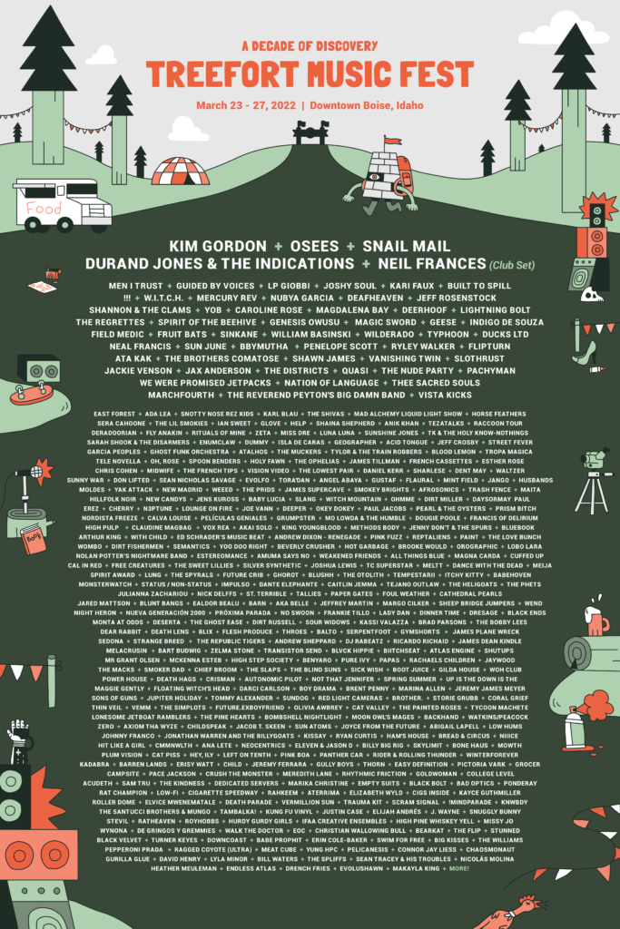Treefort Music Fest 2022 Full Lineup Poster