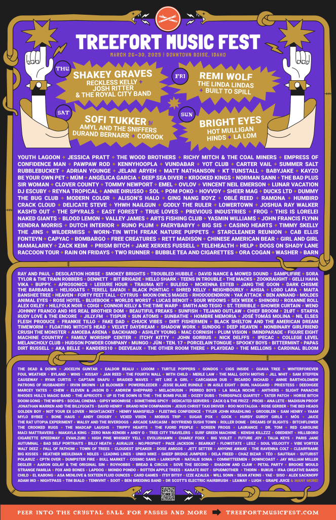 Treefort Music Fest 2025 Final Wave Lineup Poster