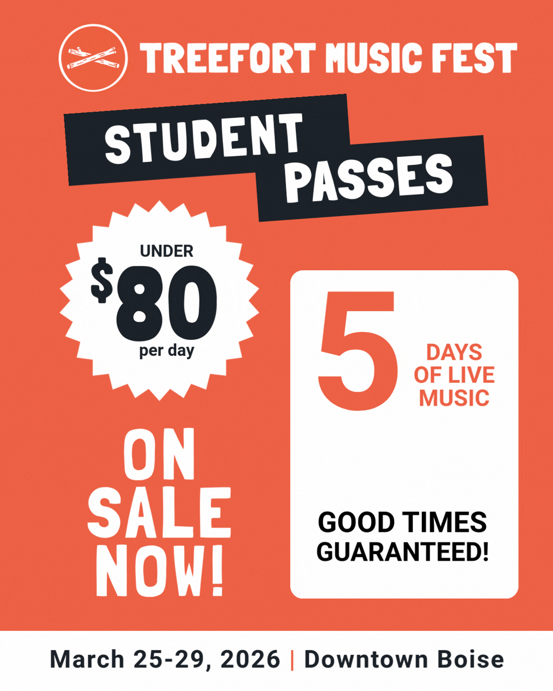 Treefort College Student Discount Passes